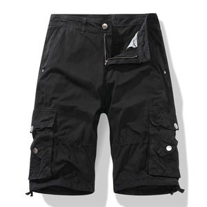 กางเกงขาสั้นคาร์โก้สำหรับผู้ชายกางเกงขาสั้นลำลองสีพื้นผ้าฝ้าย100% กางเกงขาสั้นทรงหลวมโลโก้ตามสั่งสำหรับใส่กลางแจ้ง - Product Image 5