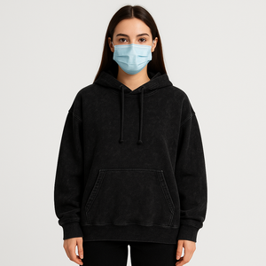 เสื้อฮู้ดผ้าฝ้าย100% ซักไซส์ใหญ่พิเศษใส่สบายมีฮู้ดปักลายดิจิตอลสำหรับฤดูหนาวสไตล์ย้อนยุค - Product Image 5