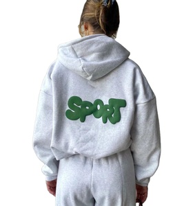 เสื้อฮู้ดดี้พิมพ์ลายนูน 3 มิติ แบบสั่งทำพิเศษ หรูหรา ทรงโอเวอร์ไซส์ หนัก 500GSM สำหรับผู้ชาย สไตล์สตรีทแวร์ ทรงบ็อกซี่ฟิต ผ้าคอตตอนฟอกสี - Product Image 1