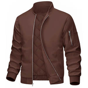 แจ็กเก็ตบอมเบอร์แจ็คเก็ตแบบมีซิปด้านหน้าสำหรับผู้ชายแจ็กเก็ตระบายอากาศได้ดีผ้าโพลีเอสเตอร์100% แขนยาวใส่สบายสไตล์ลำลอง - Product Image 1