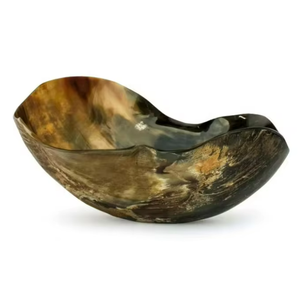 Cuenco minimalista de cuerno de búfalo, accesorio de servir sencillo para mesa de comedor, cocina, decoración del hogar, hecho a mano, acabado natural, exótico, indio - Product Image 1