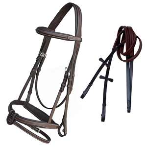 Licol de cheval en cuir durable avec muserolle rembourrée et douce pour le cou, ajustement confortable, matériel en alliage de qualité supérieure pour l'équitation et l'entraînement - Product Image 3