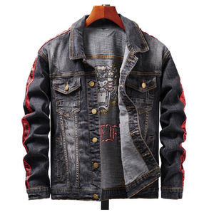 Chaqueta Vaquera Decorada con Bordado Animal en Tela Gris, Ropa de Alta Calidad para Hombre de STITCHMODE - Product Image 5