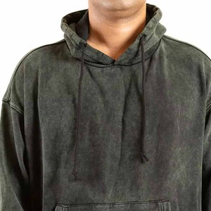 Chándal Deportivo Informal para Hombre, de Alta Calidad, Lavado Ácido, Corte Regular, con Capucha, Color Sólido, para Uso en Exteriores, con Logotipo Bordado Personalizado - Product Image 6