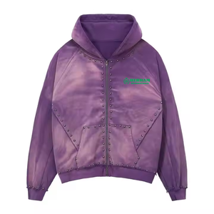 Sweat à capuche zippé streetwear personnalisé de haute qualité, double fermeture éclair, 100 % coton, séchage rapide, respirant, en polaire - Product Image 4