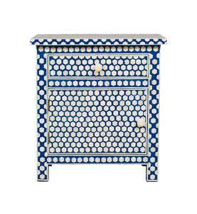 BONE INLAY FURNITURE TRADITION HANDICRAFT Tradition Custom and Floral Bedside <b>Table</b> Cabinet Bone Inlay Living Room From India - Product Image 5