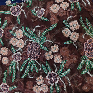 Latest Luxury Beaded Embroidered Net <b>Fabric</b> for Women <b>Eco</b> <b>Friendly</b> Handcrafted Tricot Nonwoven <b>Fabric</b> for Evening and Party - Product Image 3