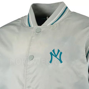 Unique Design Contrast Color Satin Letterman Winter Jacket High Quality Satin Letterman Jacket - Product Image 5
