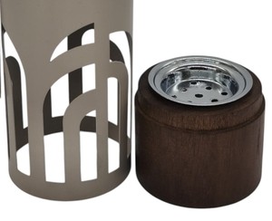 เตาเผากำยานแบบอาหรับสมัยใหม่ พร้อมถ้วยถ่านโลหะ ฐานไม้ ของตกแต่งบ้านแบบอิสลาม ของขวัญสำหรับตะวันออกกลาง - Product Image 6