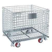 Cage en treillis métallique galvanisé empilable et verrouillable pour stockage, palette en acier pour protection logistique en entrepôt