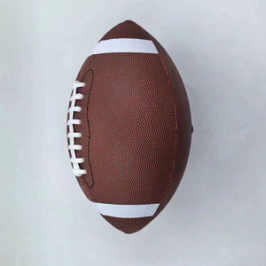 Bolsa de malla cosida a máquina de cuero compuesto de PU de Rugby personalizada con estampado personalizado de fútbol americano de tamaño oficial 9 de alta calidad - Product Image 2