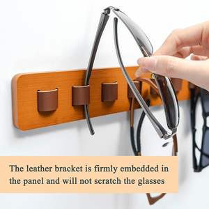 Organizador de gafas de sol de madera rústica, exhibición de gafas montada en la pared para entrada, sala de estar, dormitorio, almacenamiento en el hogar para gafas - Product Image 4