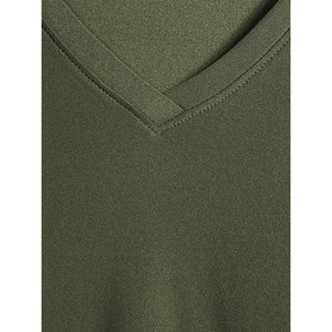 T-shirt à col en V en coton polyester de haute qualité pour femmes séchage rapide sports d'été course à pied imprimé décontracté manches courtes respirant solide - Product Image 5