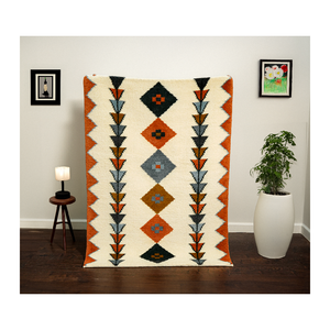 New Arrival Modern Handmade Medley Intricately Patterned Wool <b>Boho</b> <b>Rug</b> Ambiance Wool Handwoven Carpet for Floor Use - Product Image 1