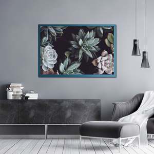 กรอบโปสเตอร์ตกแต่งลายไม้สีเทอร์ควอยซ์/น้ำมัน ขนาด 61 x 91.5 ซม. กรอบกระจกสำหรับตั้งโชว์ - Product Image 4