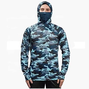 Camisas de pesca personalizadas con estampado Digital de camuflaje con capucha y máscara, ropa de pesca con protección UV, sublimación, poliéster, pesca con capucha - Product Image 3