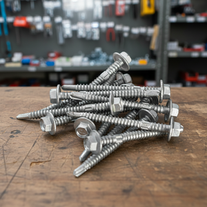 Vis autoperceuse à tête à écrou, filetage profond et grossier, galvanisée à chaud, en acier au carbone et zinc, classe 8, filetage standard métrique/pouce PDC - Product Image 1