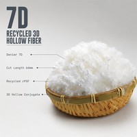 Fibre de polyester creuse siliconée recyclée 7D64mm pour rembourrage de coussins, oreillers, jouets et tapisserie