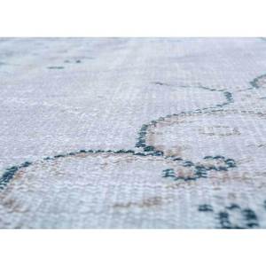 Tapis en laine bleu vintage noué à la main, motif médaillon rectangulaire abstrait, idéal pour la maison, le salon, le couloir, l'entrée et les chambres d'adolescents - Product Image 3