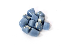 Pierres Roulées en Agate Bleue Polie Naturelle en Gros 12-25mm Style Mosaïque Feng Shui Cristaux de Guérison Artisanat en Cristal