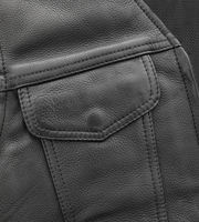 Gilet en cuir décontracté pour homme, prix d'usine, vente en gros, haute qualité, respirant, en cuir véritable, vêtement d'extérieur pour moto