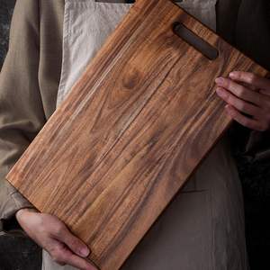Planche à découper en bois 100% naturel, forme rectangulaire, nouvelle planche à découper avec poignée, nouvelle planche à découper pour légumes - Product Image 3