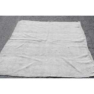 พรมตุรกีขนาด 5.7x6.1 ฟุต พรมวินเทจ พรมขนสัตว์สีขาวลายปะติด - Product Image 3