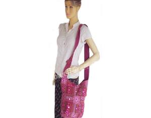 Bolso de mano étnico de hombro de algodón cruzado con bordado bohemio para mujer de alta calidad diseño personalizable geométrico multicolor todo - Product Image 3