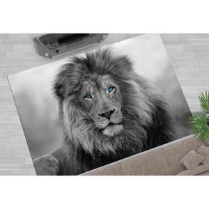 Tapis imprimé Lion Sauvage : Entrée, Petit format, Animal, Décoration de salle à manger, Tapis fin non tissé - Product Image 1