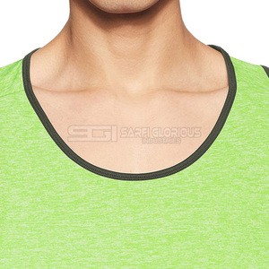 Débardeur côtelé en coton vert pour homme avec doublure noire, idéal pour la gym, l'entraînement et le fitness – respirant, sans manches, vente en gros usine - Product Image 6