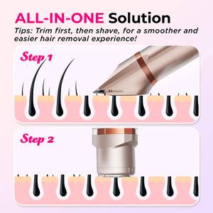 Rasoir électrique étanche IPX7 pour femme, tondeuse bikini avec double lame et grille de rasage pour le corps, idéal pour les voyages et l'utilisation en camping-car, lavable - Product Image 5