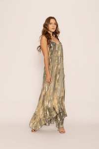 Robes élégantes pour femmes Sexy Hand Made Tie Dye Print Spaghetti Strap Holiday Wear Beach Maxi Dresses produit premium - Product Image 5