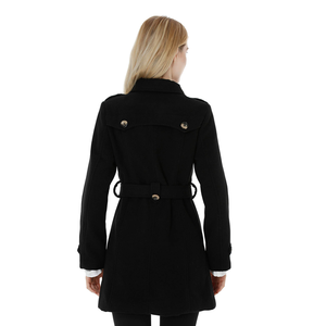 2026 Customized <b>Women's</b> Double Breasted <b>Pea</b> <b>Coat</b> Winter Mid-Long Trench <b>Coat</b> with Belt Made in Soft and Warm Wool OEM <b>Coats</b> - Product Image 3