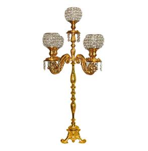 Nouveau chandelier européen à 5 bras décoration de scène de mariage maison couloir table cristal candélabre votif bougeoir en métal - Product Image 5