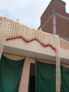 Guirlande de fleurs artificielles en jasmin Gajra, tissu rose et perles Thoranam pour la décoration de porte, guirlande pour mariage, Pooja et décoration de festival - Product Image 5