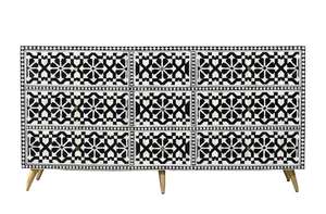 Meuble de rangement en bois de luxe avec tiroirs et incrustations en os, design floral, qualité export, fabrication artisanale, disponible pour l'exportation mondiale - Product Image 2