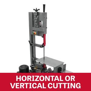 Sierra de cinta portátil de doble ingleteo de 10 pulgadas, grado industrial, 1 HP, 115/230V, 1 fase, fuente de alimentación eléctrica/a batería para cortar metal y madera - Product Image 2