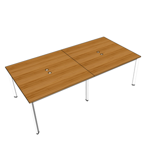 BFOB012-4-Piece Bamboo Oval Cluster <b>Table</b> 240x120cm with Assembled Iron Legs for Restaurants - Product Image 4