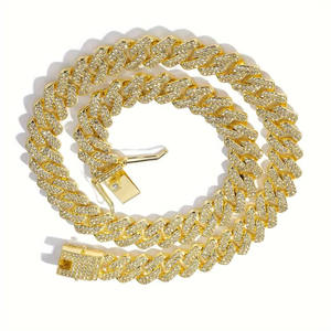 Collar de Cadena Cubana de Lujo con Incrustaciones de Diamantes, Chapado en Rodio con Acabado Dorado, Moissanita, Estilo Hip Hop, Regalo Ortodoxo, Joyería para Fiestas - Product Image 3