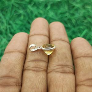 Joyería artesanal de Plata de Ley 925 para niños, colgante de piedras preciosas citrinas facetadas, diseño de cabujón plano, tipo de colgante - Product Image 5