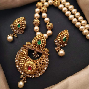 Nueva moda collares de lujo 18K chapado en oro indio Rajwari collar pendientes conjunto de joyería para boda de mujer, fiestas y Eid - Product Image 3