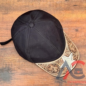 Nouveaux cheveux personnalisés sur le chapeau d'étoile en cuir usiné chapeau de Baseball floral véritable casquette d'été de Cowboy faite à la main avec des boutons-pression réglables - Product Image 1