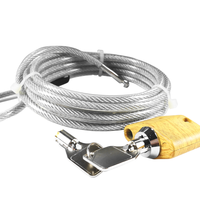Cadenas réglable robuste en alliage de zinc et câble d'acier avec finition grain de bois clair pour la sécurité des vélos et des portes, antivol, déverrouillage par clé