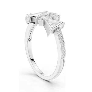 Bague en diamant rond brillant de 0,247 CT cultivé en laboratoire, qualité VVS-VS EF, pour femmes, or 18 carats, 14 carats, 10 carats et argent 925, options en moissanite - Product Image 5