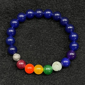 Bagues Vintage en Labradorite Naturelle Réglable de 8mm, 7 Chakras, Pierre de Cristal de Guérison, Symbole Chrétien Paisible Personnalisé - Product Image 5