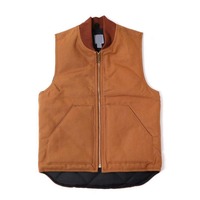 Veste sans manches courte matelassée d'hiver personnalisée, style cargo, streetwear, veste de travail, toile de canard épaisse pour hommes, tissée, lavée