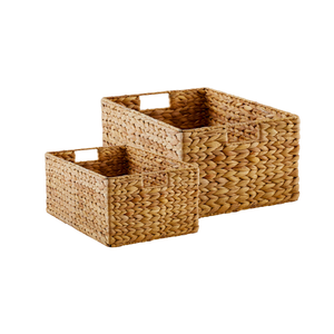 Wholesale Handcrafted Rectangle WATER HYACINTH <b>BASKET</b> <b>with</b> Iron Frame, Customizable <b>Lids</b>, Made in Vietnam Laundry Organizer - Product Image 1