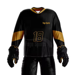 Conjuntos de uniformes de hockey sobre hielo a precio de fábrica más vendidos suave al tacto a granel 100% poliéster transpirable y de secado rápido personalizable para hombres - Product Image 2