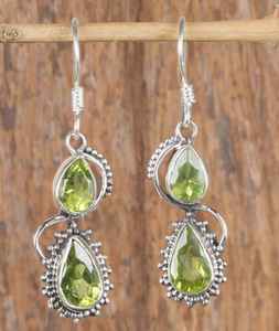 Pendientes de Peridoto, Plata de Ley 925, Chapados en Oro, Joyería Hecha a Mano, Regalo de Cumpleaños de Agosto para Mujer, Elegantes - Product Image 5