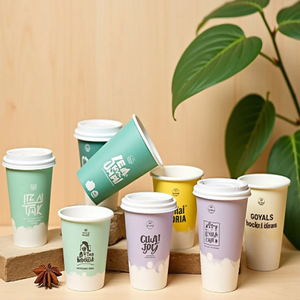 ถ้วยกระดาษรีไซเคิลขนาด100มล. ถ้วยกาแฟร้อนและน้ำผลไม้ดีไซน์เฉพาะตัวเลือกพิมพ์โลโก้ได้ตามต้องการ - Product Image 1